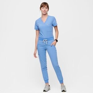 Figs Zamora Jogger Scrub Bottoms in Ceil Blue (Small)